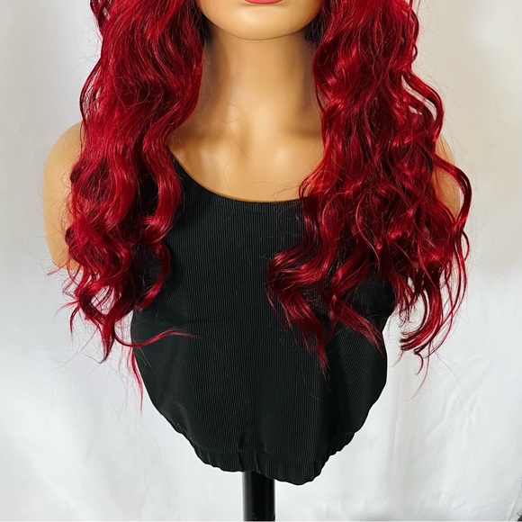 A Fabulous 24” Ruby Red 13x2.5 Premium Fiber Lace Front Wig - Daily Wear/Events - Picture 10 of 15